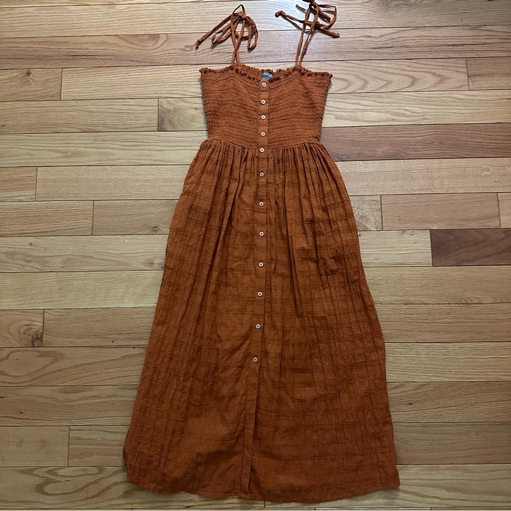 Orange midi dress
